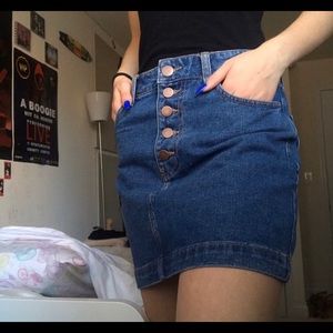 button up denim skirt!